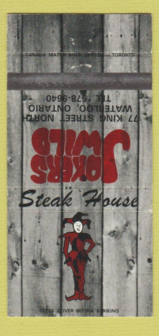 Matchbook Cover - Jokers Wild Waterloo IA Steak House 30 Strike