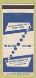 Matchbook Cover - University Pharmacy Vancouver BC 30 Strike