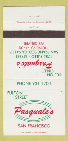 Matchbook Cover - Pasquale's San Francisco CA 30 Strike