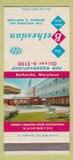 Matchbook Cover - Bethesdan Motor Hotel Bethesda MD 30 Strike