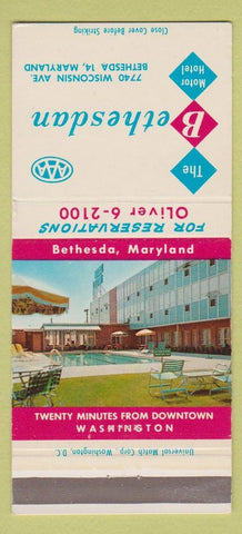 Matchbook Cover - Bethesdan Motor Hotel Bethesda MD 30 Strike