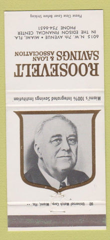 Matchbook Cover - Roosevelt Savings and Loan Miami FL Franklin 30 Strike