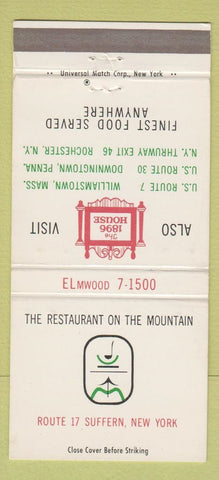 Matchbook Cover - Restaurant on the Mountain Suffern NY 1896 House 30 Strike