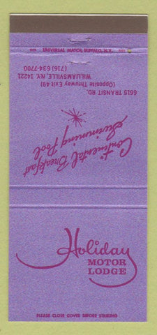 Matchbook Cover - Holiday Motor Lodge Williamsville NY 30 Strike