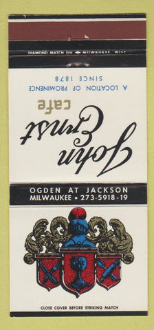 Matchbook Cover - John Ernst Cafe Milwaukee WI 30 Strike