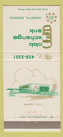 Matchbook Cover - Cobb Exchange Bank Marietta GA 30 Strike