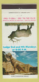 Matchbook Cover - Elks Lodge Laramie WY 1965 Cowboys schedule CREASED 30 Strike