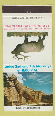 Matchbook Cover - Elks Lodge Laramie WY 1965 Cowboys schedule CREASED 30 Strike