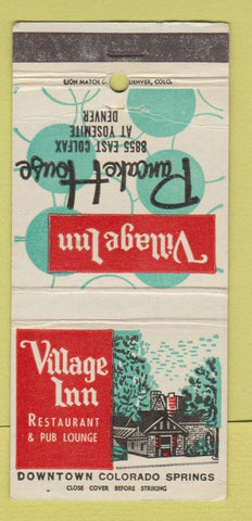 Matchbook Cover - Village Inn Restaurant Colorado Springs WEAR 30 Strike