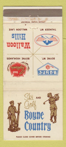 Matchbook Cover - Boyne County Skiing Golf MI WEAR 30 Strike