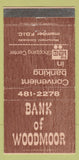 Matchbook Cover - Bank of Woodmoor Monument Colorado 30 Strike