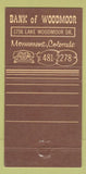 Matchbook Cover - Bank of Woodmoor Monument Colorado 30 Strike