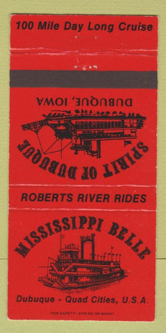 Matchbook Cover - Mississippi Belle Dubuque IA cruise 30 Strike