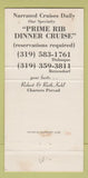 Matchbook Cover - Mississippi Belle Dubuque IA cruise 30 Strike