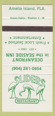 Matchbook Cover - Sliders Restaurant Amelia Island FL 30 Strike