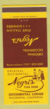 Matchbook Cover - Negri's Restaurant Occidental Lodge CA 30 Strike