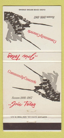 Matchbook Cover - Community Concerts 1966-67 30 Strike