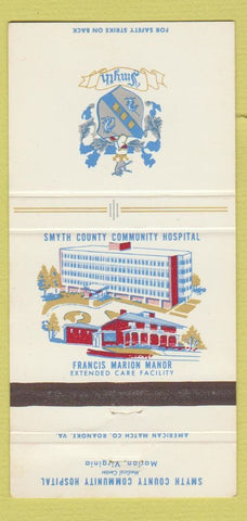 Matchbook Cover - Smyth County Community Hospital Marion VA WEAR 30 Strike