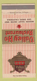 Matchbook Cover - Valley Ho Restaurant San Diego CA 30 Strike