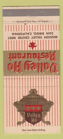 Matchbook Cover - Valley Ho Restaurant San Diego CA 30 Strike
