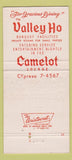 Matchbook Cover - Valley Ho Restaurant San Diego CA 30 Strike