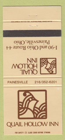 Matchbook Cover - Quail Hollow Inn Painesville OH 30 Strike