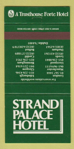 Matchbook Cover - Strand Palace Hotels 30 Strike