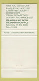 Matchbook Cover - Strand Palace Hotels 30 Strike