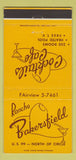 Matchbook Cover - Rancho Bakersfield Hotel CA 30 Strike