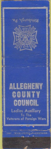 Matchbook Cover - Allegheny County Council Pittsburg PA WEAR Merchants