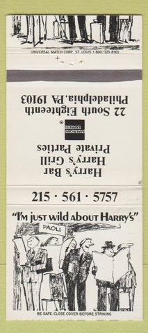 Matchbook Cover - Harry's Bar Grill Philadelphia PA 30 Strike
