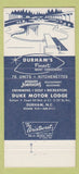 Matchbook Cover - Duke Motor Lodge Durham NC 30 Strike