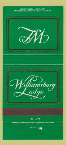 Matchbook Cover - Williamsburg Lodge VA 30 Strike