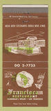 Matchbook Cover - Franciscan Restaurant San Francisco CA MISPRINT 30 Strike