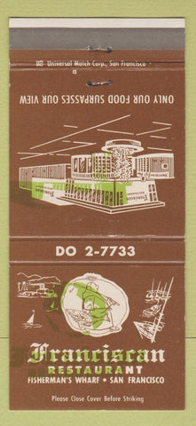 Matchbook Cover - Franciscan Restaurant San Francisco CA MISPRINT 30 Strike