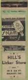 Matchbook Cover - Hill's Liquor Store Dalhart TX WEAR