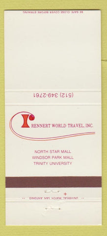 Matchbook Cover - Rennert World Travel San Antonio TX 30 Strike