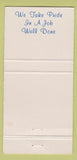 Matchbook Cover - Barile Plumbing Heating Braintree MA WEAR 30 Strike