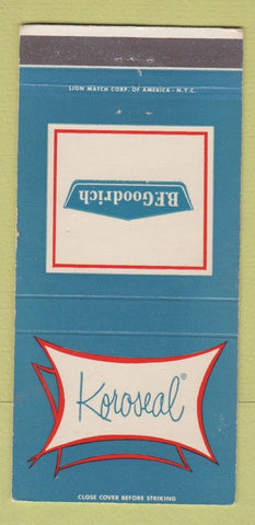 Matchbook Cover - Koroseal BF Goodrich Vinyl Upholstery tires 30 Strike