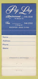 Matchbook Cover - Peg Leg Restaurant Rockport MA 30 Strike