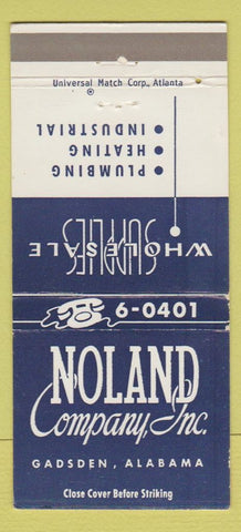 Matchbook Cover - Noland Company Plumbing Heating Gadsden AL 30 Strike