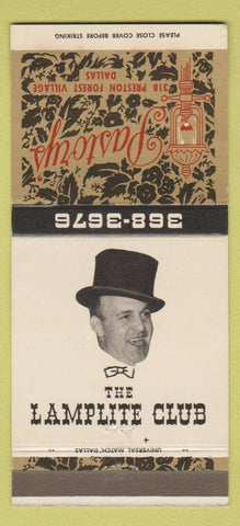 Matchbook Cover - Pastory's Lamplite Club Dallas TX 30 Strike