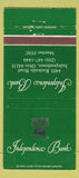 Matchbook Cover - Independence Bank OH 30 Strike