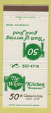 Matchbook Cover - The White Kitchen Restaurant Livingston TX 1974 30 Strike