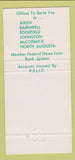 Matchbook Cover - Palmetto Federal Savings and Loan Clearwater FL 30 Strike