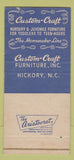 Matchbook Cover - Custom Craft Furniture Hickory NC 30 Strike