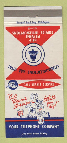 Matchbook Cover - Bell Telephone System 30 Strike