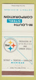 Matchbook Cover - McLouth Steel Corp Detroit Trenton Gibraltar MI WEAR 30 Strike
