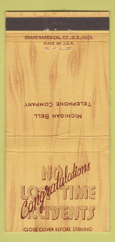 Matchbook Cover - Michigan Bell Telephone Company MI WEAR WOODY 30 Strike