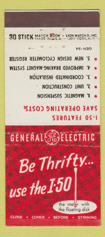 Matchbook Cover - GE General Electric RED WHITE 30 Stick